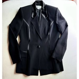 Vintage Black Liz Elana Tuxedo Style Blazer (12)